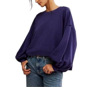 Free People Purple Sweatshirt Sweater.